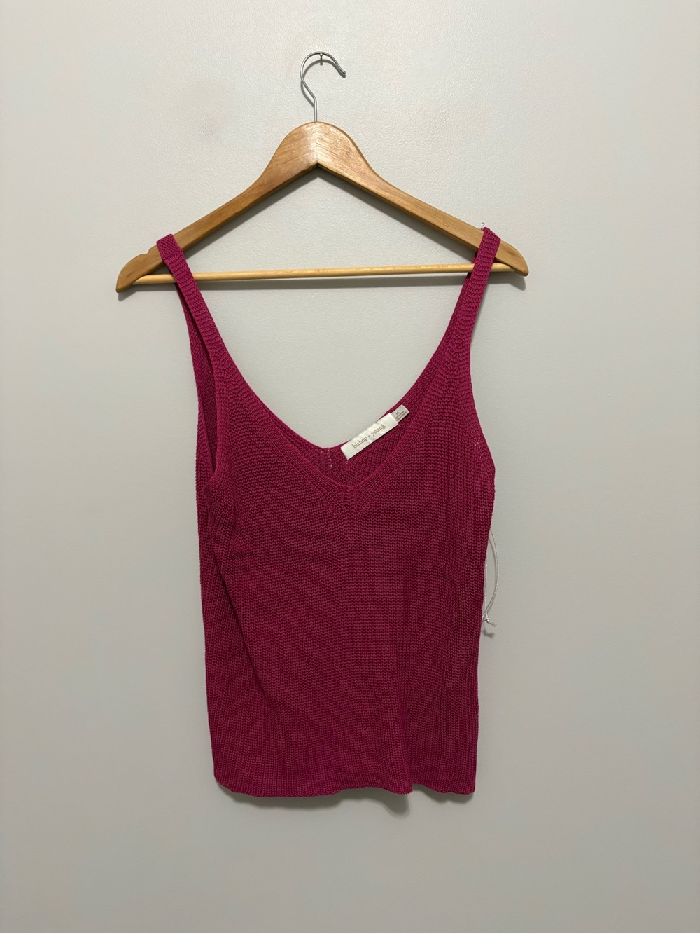 Bishop + Young Orchid Magenta Chic Modern V-Neck Knit Tank Top